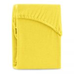 Žltá elastická plachta na dvojlôžko AmeliaHome Ruby Siesta, 220-240 x 220 cm