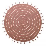 Hnedý bavlnený ručne vyrobený koberec Nattiot Nila, ø 120 cm