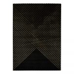 Čierny koberec Universal Gold Stripes, 120 x 170 cm