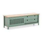 Zelený drevený TV stolík Marckeric Bruna