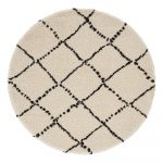 Béžovo-čierny koberec Mint Rugs Hash, ⌀ 160 cm