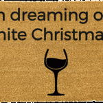 Čierna rohožka z prírodného kokosového vlákna Artsy Doormats White Wine Christmas, 40 x 60 cm
