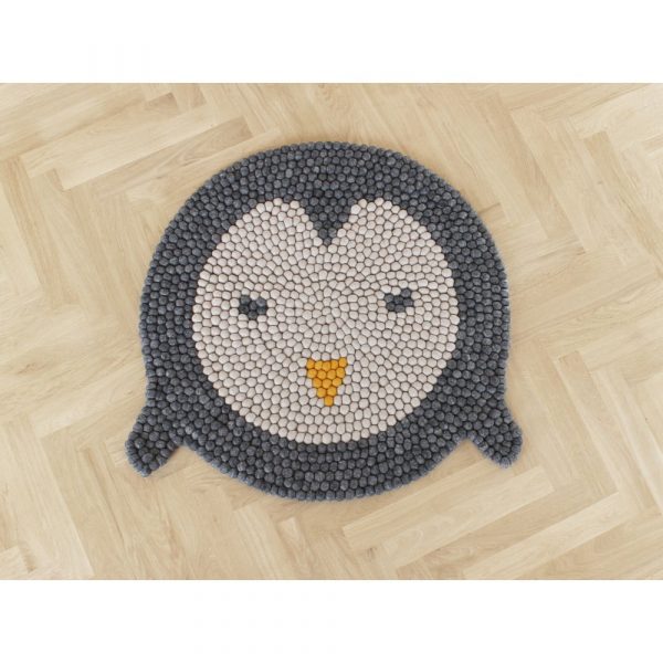 Detský guľôčkový vlnený koberec Wooldot Ball rugs Penguin, ⌀ 90 cm