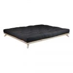 Dvojlôžková posteľ z borovicového dreva s matracom Karup Design Senza Comfort Mat Natural Clear/Black, 140 x 200 cm