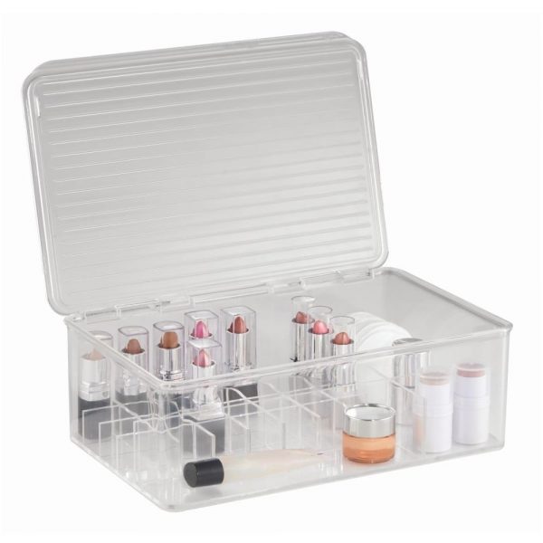 Organizér InterDesign Clarity Lipstick & Cosmetic Box, 27,5 × 18,5 × 9,5 cm