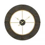 Čierne nástenné hodiny s detailmi v zlatej farbe Mauro Ferretti Norah, ⌀ 70 cm