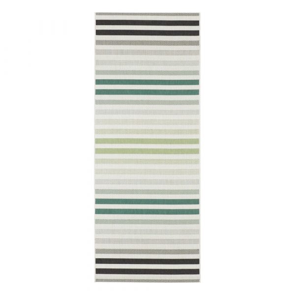 Zeleno-sivý vonkajší koberec Bougari Paros, 80 x 200 cm