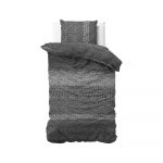 Sivé flanelové obliečky na jednolôžko Dreamhouse Gradient Knits, 200 x 220 cm