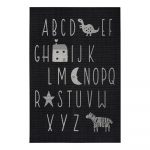 Čierny detský koberec Ragami Letters, 160 x 230 cm