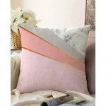 Ružovosivá obliečka na vankúš s prímesou bavlny Minimalist Cushion Covers Marble, 55 x 55 cm