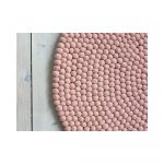 Pastelovočervený guľôčkový vlnený koberec Wooldot Ball rugs, ⌀ 90 cm