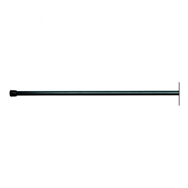Čierna tyč na sprchový záves s nastaviteľnou dĺžkou InterDesign Cameo, 109 – 190 cm