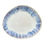 Bielo-modrý kameninový oválny tanier Costa Nova Brisa, ⌀ 27 cm