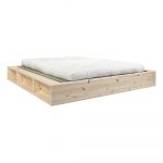 Dvojlôžková posteľ z masívneho dreva s futonom Double Latex a tatami Karup Design, 160 x 200 cm