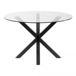 Guľatý jedálenský stôl so sklenenou doskou La Forma, ø 119 cm