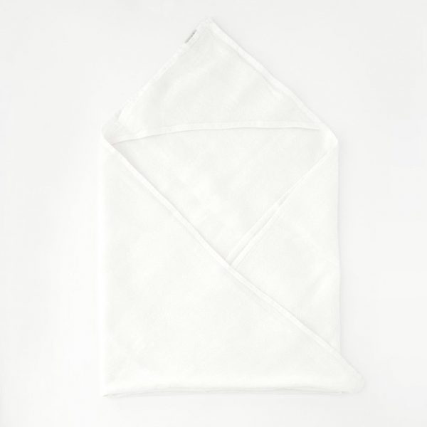 Detský biely ľanový uterák Linen Tales Waffle, 100 x 100 cm