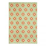 Oranžovo-zelený vonkajší koberec Floorita Greca Green, 133 × 190 cm