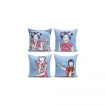 Súprava 4 dekoratívnych obliečok na vankúše Minimalist Cushion Covers Eastern Culture, 45 x 45 cm