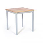 Jedálenský stôl z borovicového dreva s bielou konštrukciou loomi.design Sydney, 70 x 70 cm