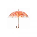 Transparentný tyčový dáždnik Esschert Design Ambiance Birdcage Fall Leaves, ⌀ 93 cm