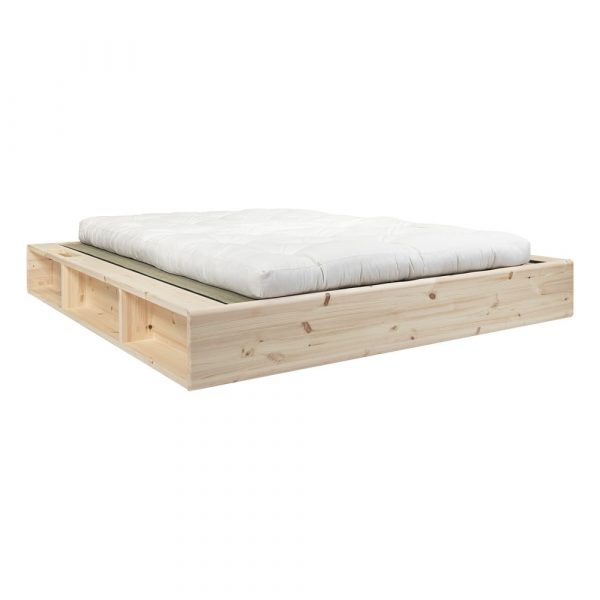 Dvojlôžková posteľ z masívneho dreva s futonom Comfort a tatami Karup Design, 140 x 200 cm