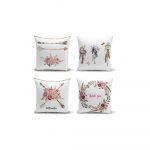 Súprava 4 dekoratívnych obliečok na vankúše Minimalist Cushion Covers Flower Key, 45 x 45 cm