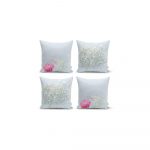 Súprava 4 dekoratívnych obliečok na vankúše Minimalist Cushion Covers Soft Flowers, 45 x 45 cm