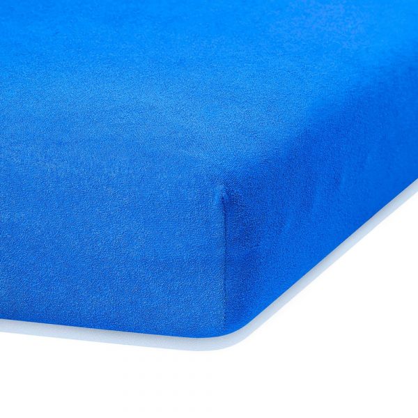 Modrá elastická plachta s vysokým podielom bavlny AmeliaHome Ruby, 200 x 80-90 cm