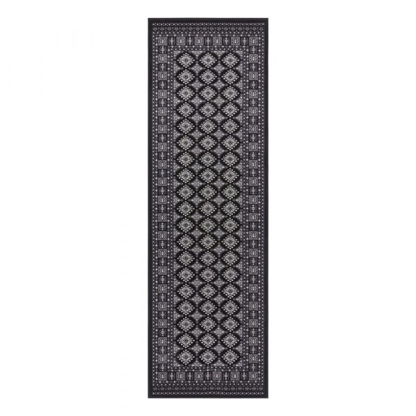 Čierny koberec Nouristan Sao Buchara, 80 x 250 cm