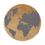 Sivá okrúhla rohožka z prírodného kokosového vlákna Artsy Doormats Gloge, ⌀ 70 cm
