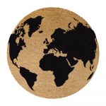 Čierna okrúhla rohožka z prírodného kokosového vlákna Artsy Doormats Gloge, ⌀ 70 cm
