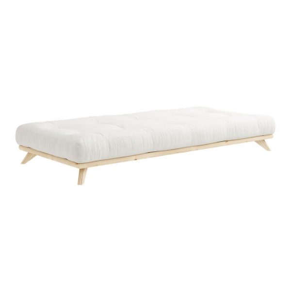 Jednolôžková posteľ z masívneho borovicového dreva s matracom Karup Design Senza Mat, 90 x 200 cm