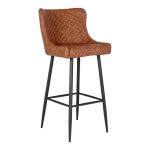 Hnedá barová stolička s poťahom z imitácie kože House Nordic Dallas