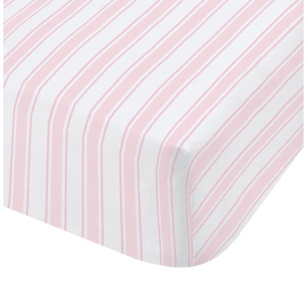 Ružovo-biele bavlnené obliečky Bianca Check And Stripe, 90 x 190 cm