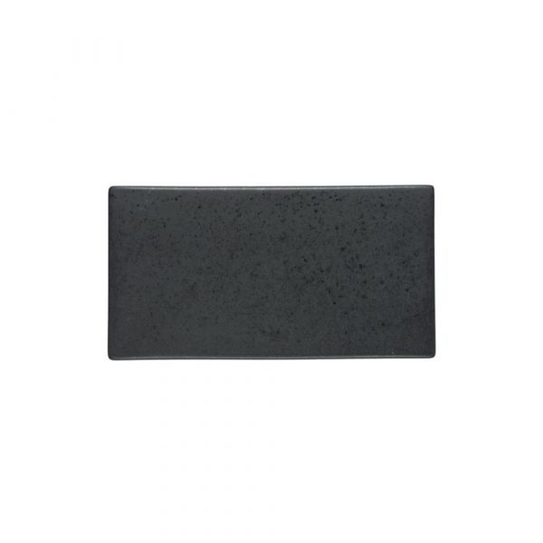 Čierny kameninový servírovací podnos Bitz Mensa, dĺžka 30 cm