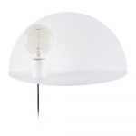 Biele nástenné svietidlo s poličkou Homemania Decor Shelfie, dĺžka 20 cm