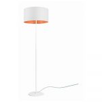 Biela stojacia lampa s detailom v medenej farbe Sotto Luce Mika, ⌀ 40 cm