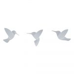 Sada 3 bielych 3D nástenných samolepiek Umbra Hummingbird