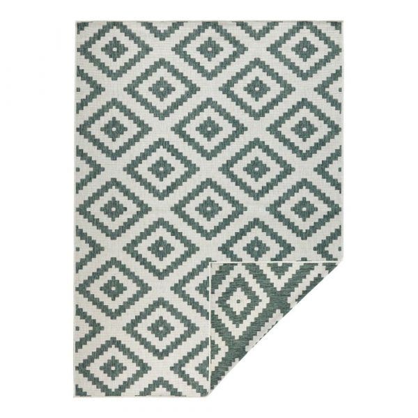 Zeleno-krémový vonkajší koberec Bougari Malta, 80 x 150 cm