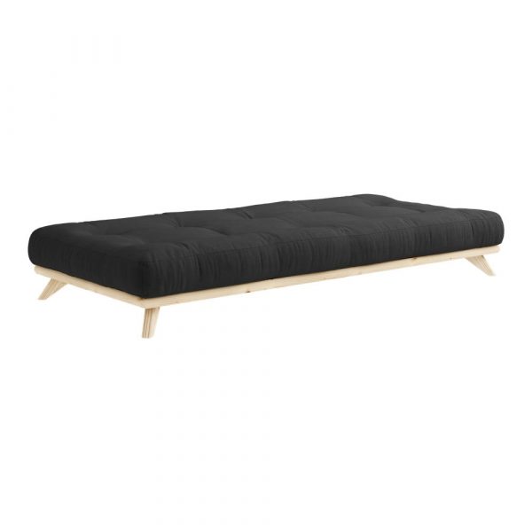 Jednolôžková posteľ z masívneho borovicového dreva s matracom Karup Design Senza Double, 90 x 200 cm