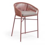 Záhradná barová stolička s výpletom vo farbe terakota La Forma Yanet, výška 85 cm