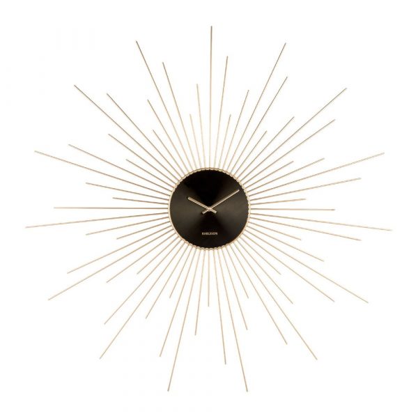 Nástenné hodiny v čierno-zlatej farbe Karlsson Peony, ø 95 cm
