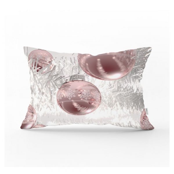 Vianočná obliečka na vankúš Minimalist Cushion Covers Pinkish Ornaments, 35 x 55 cm