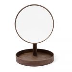 Kozmetické zrcadlo s rámom z orechového dreva Wireworks Cosmos, ø 25 cm