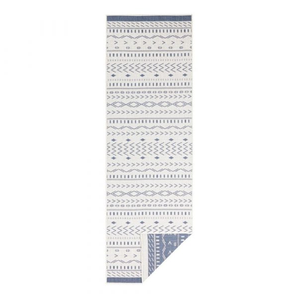 Modro-krémový vonkajší koberec Bougari Kuba, 350 x 80 cm