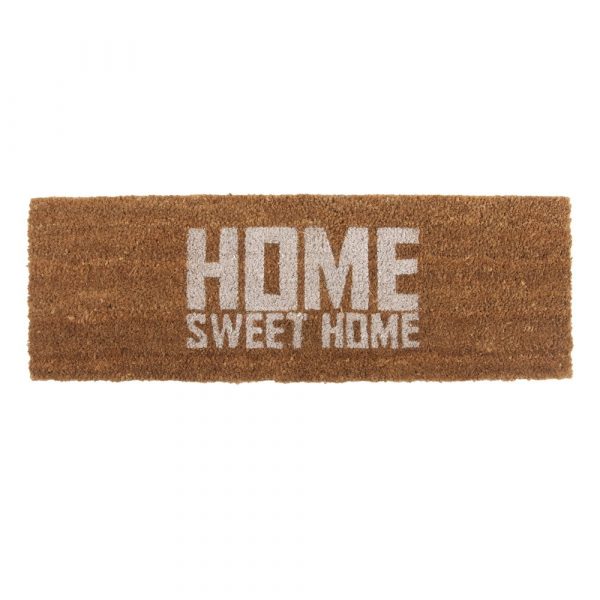 Rohožka s bielym nápisom PT LIVING Home Sweet Coir, 75 × 26 cm