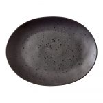 Čierny kameninový servírovací tanier Bitz Mensa, 30 x 22,5 cm