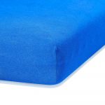 Modrá elastická plachta s vysokým podielom bavlny AmeliaHome Ruby, 200 x 100-120 cm