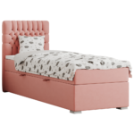 Boxspringová posteľ, jednolôžko, lososová, 90×200, ľavá, FONDA