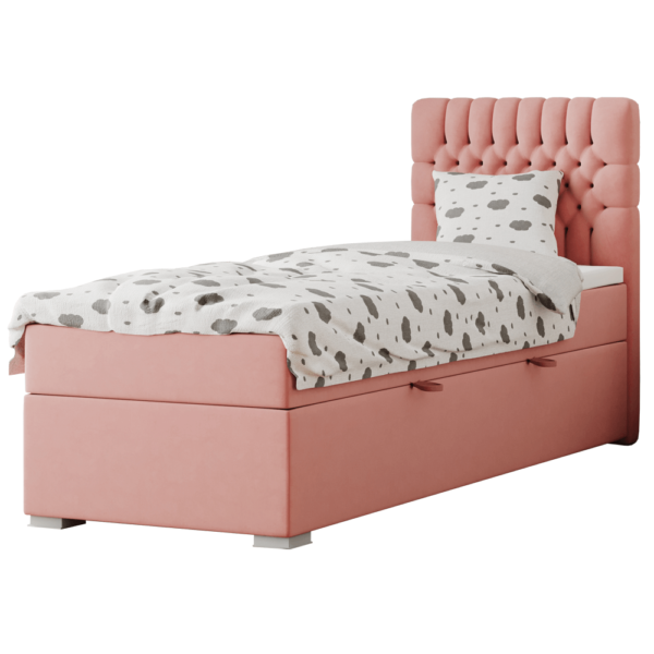 Boxspringová posteľ, jednolôžko, lososová, 90×200, pravá, FONDA